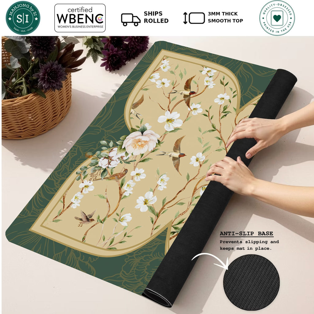 Mahjong by SI™ Golden Aviary Mahjong Mat — Rolled Mat Feature Image [rolled-feature-square]