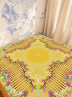 Golden Hour Garden mahjong mat — Sunlit Detail