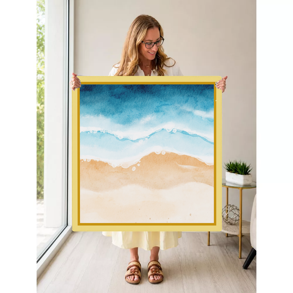 Golden Hour Tide mahjong mat — Held Mat Portrait