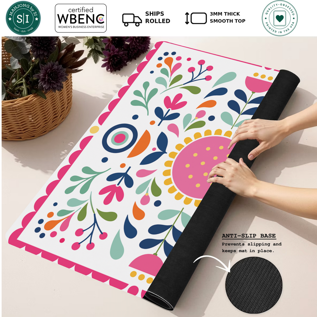 Good Vibes Only mahjong mat — Rolled Mat Feature Image