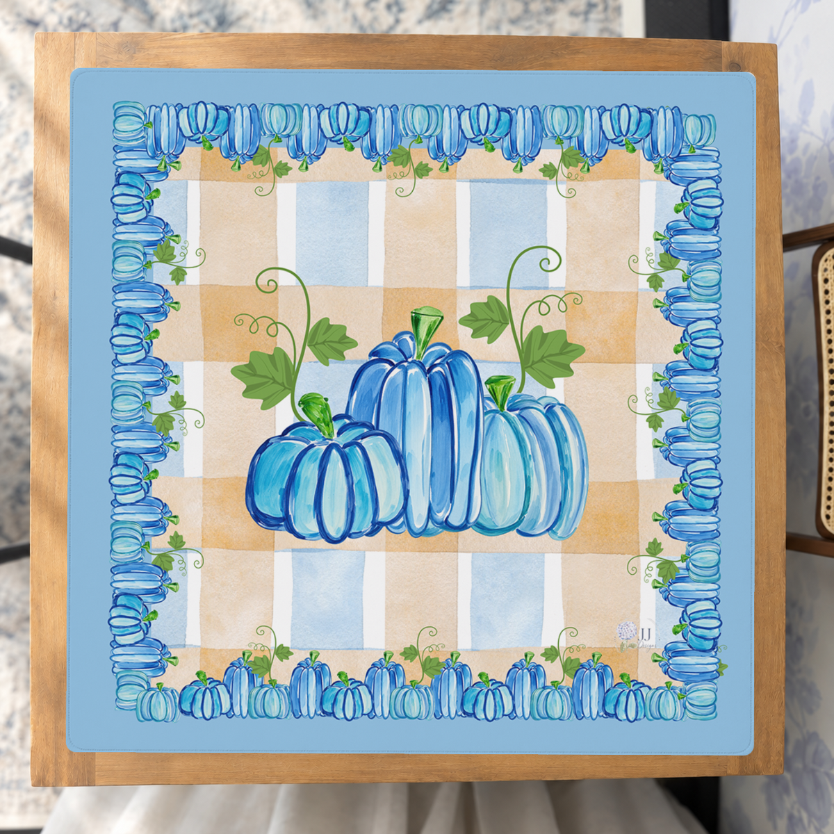 Gourdgeous in Blue mahjong mat — Studio Overhead