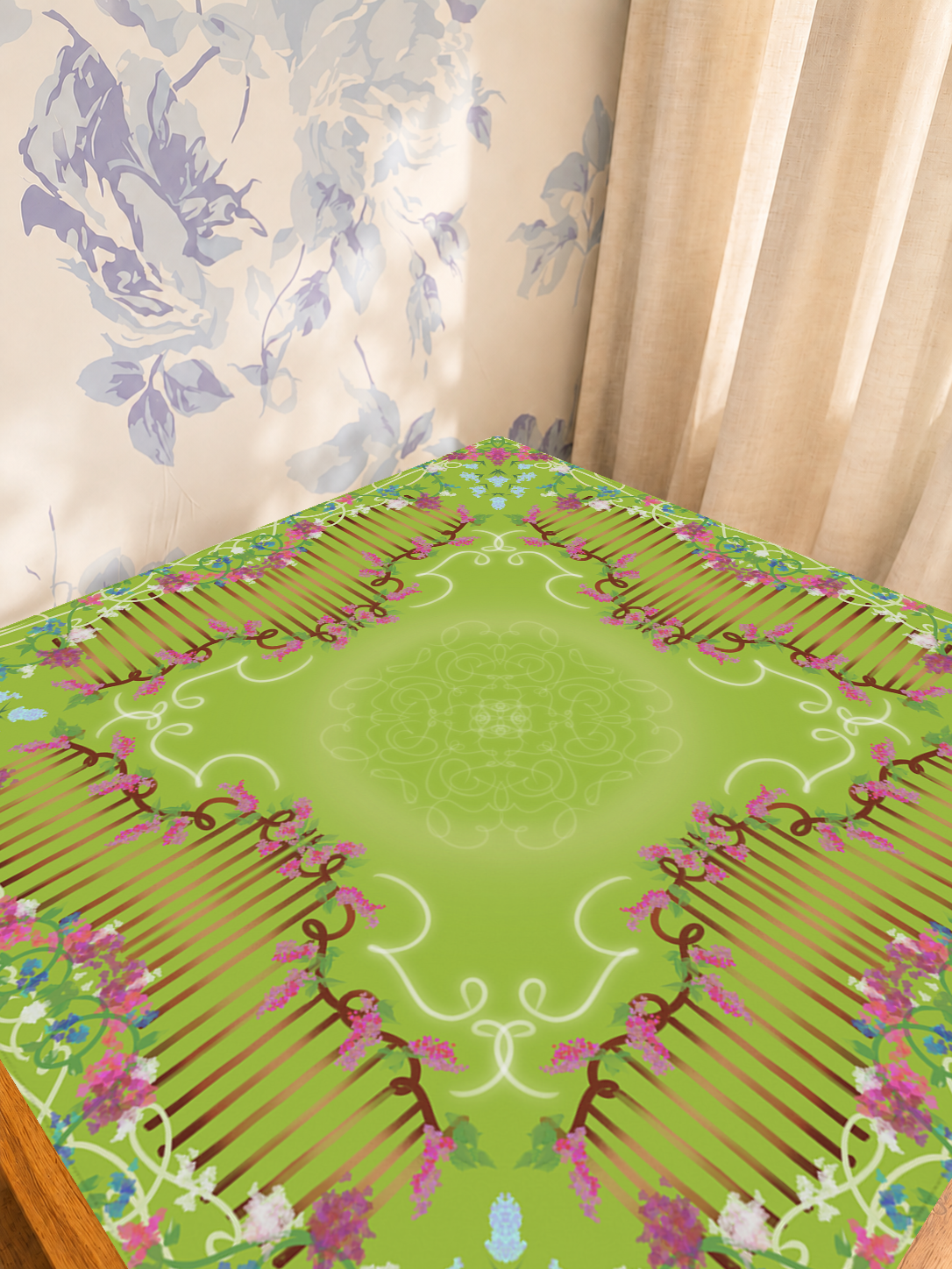 Grape Escape Garden mahjong mat — Sunlit Detail