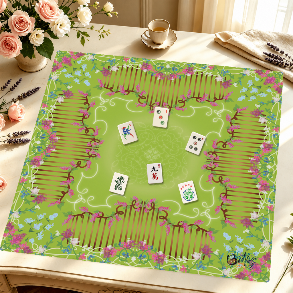 Grape Escape Garden mahjong mat — Styled Tile Table