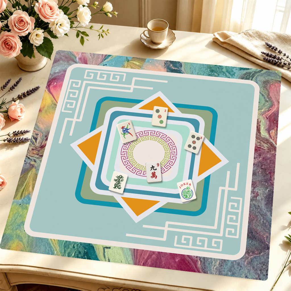 Greek to Meet You mahjong mat — Styled Tile Table