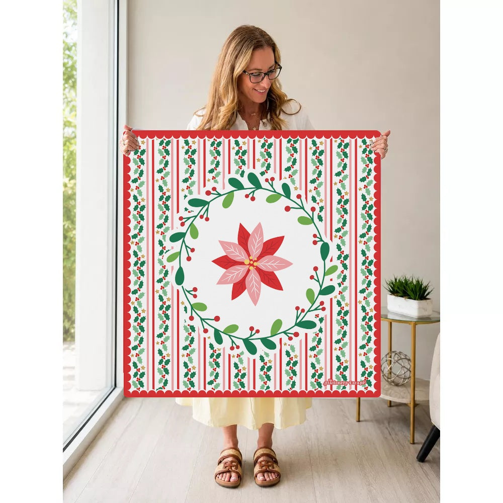 Happy Holly Days Mahjong Mat — Held Mat Portrait [held-mat-portrait-square]