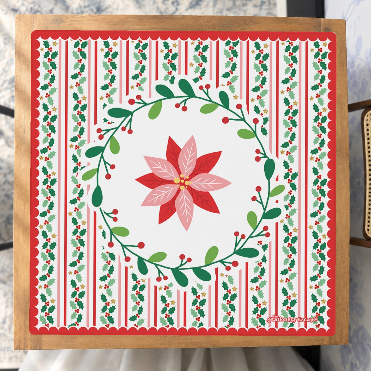Happy Holly Days Mahjong Mat — Studio Overhead [studio-overhead-square]
