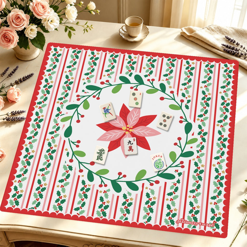 Happy Holly Days Mahjong Mat — Styled Tile Table [styled-tile-table-square]