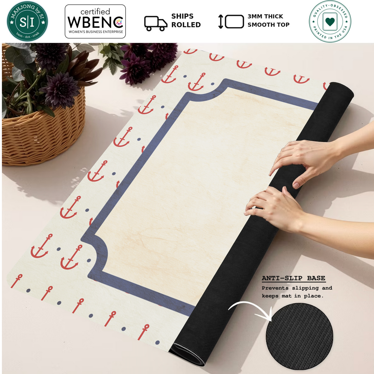 Harbor Club Classic mahjong mat — Rolled Mat Feature Image