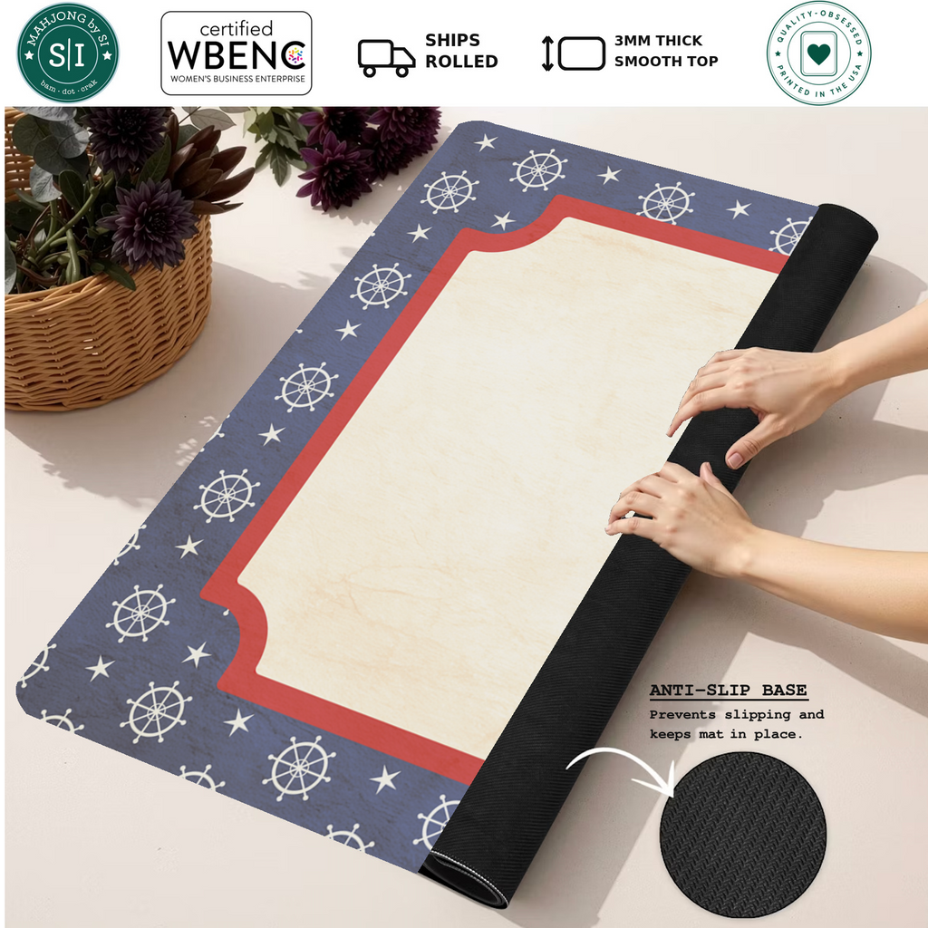 Harbor Club Bold mahjong mat — Rolled Mat Feature Image