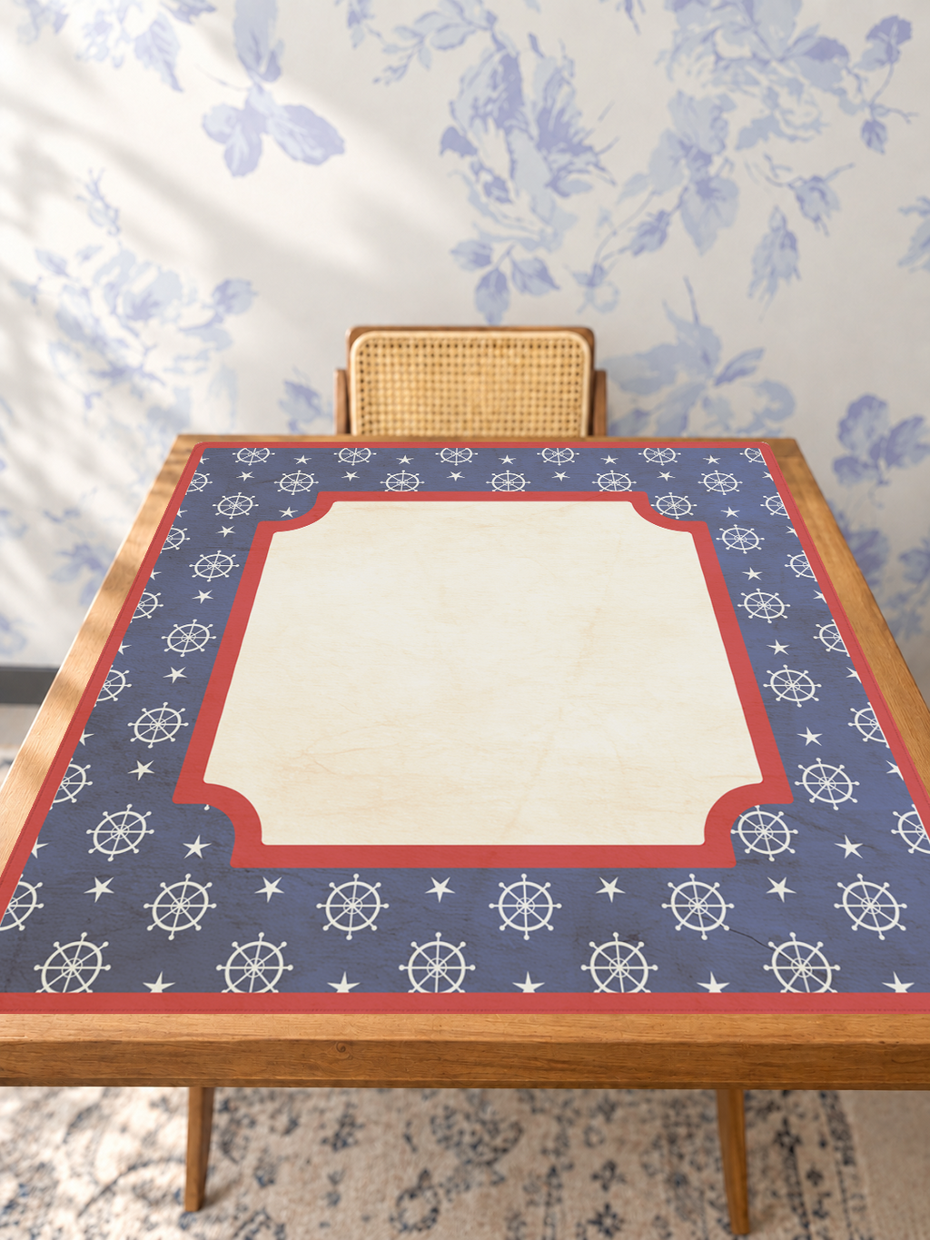 Harbor Club Bold mahjong mat — Studio Table Angle