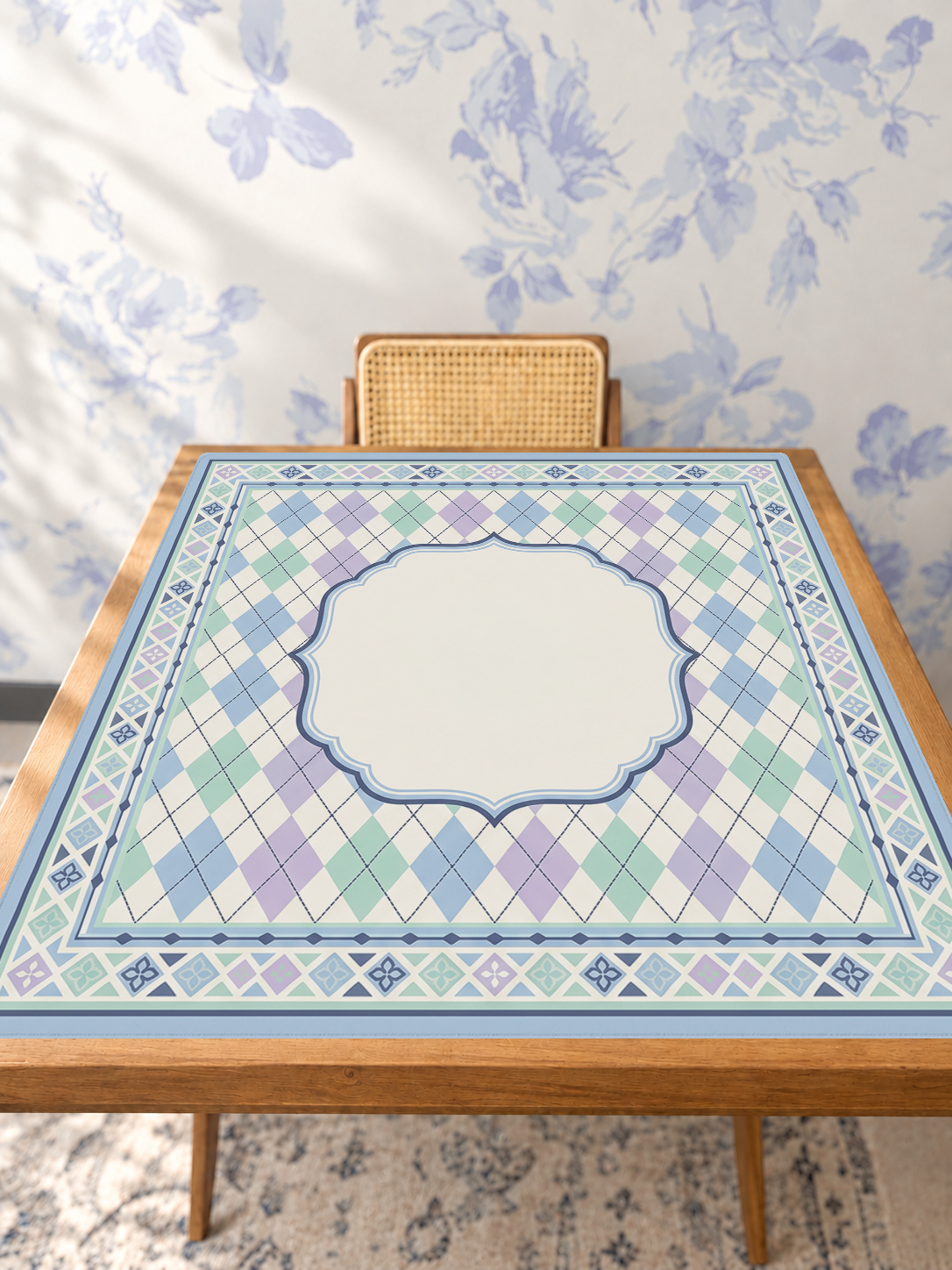 Harlequin Daydream mahjong mat — Studio Table Angle