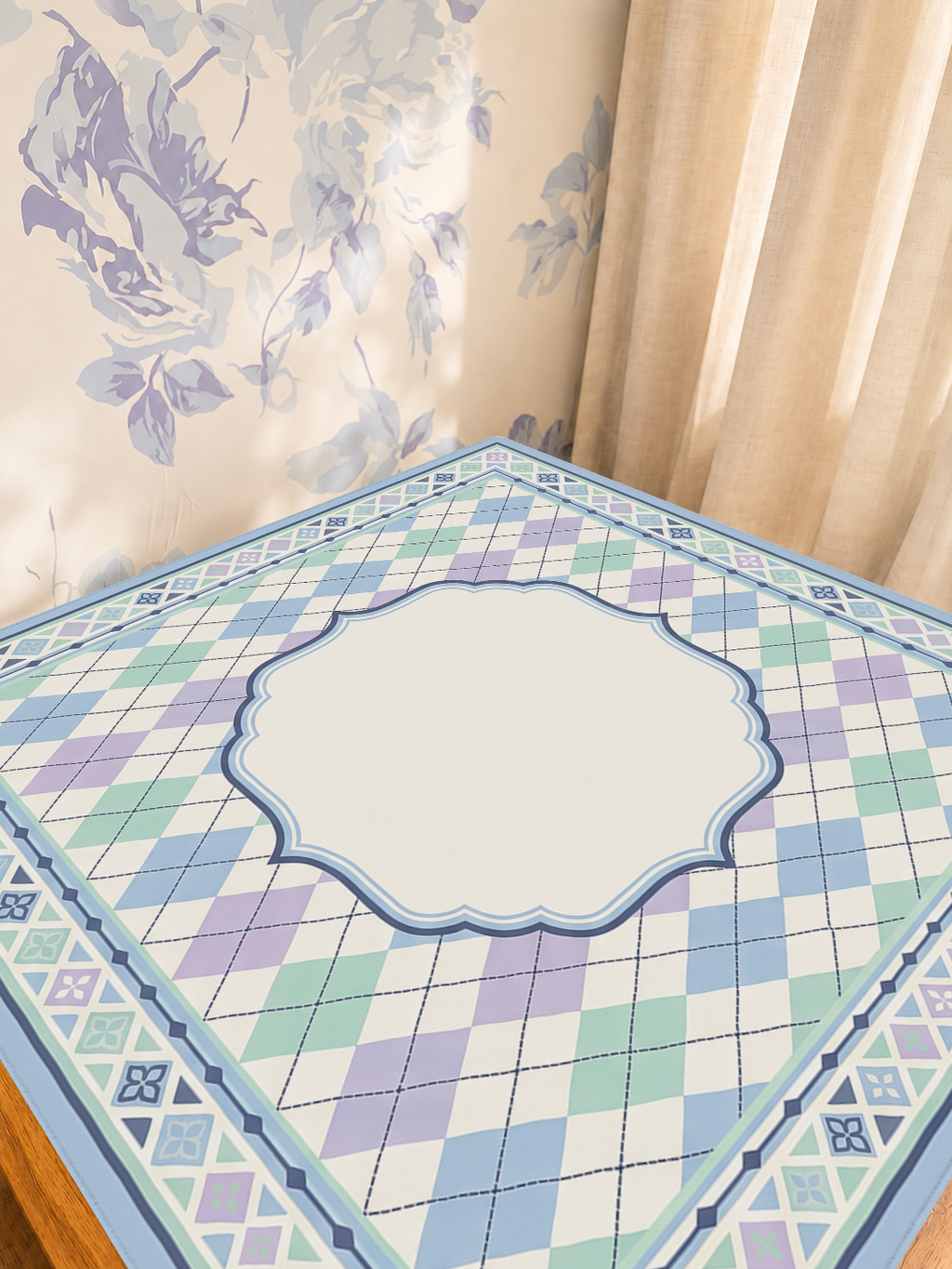 Harlequin Daydream mahjong mat — Sunlit Detail