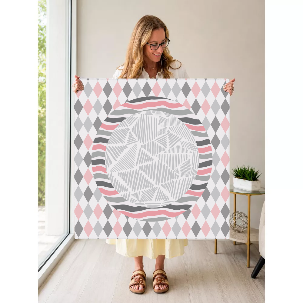 Harlequin Hearts mahjong mat — Held Mat Portrait