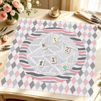 Harlequin Hearts mahjong mat — Styled Tile Table