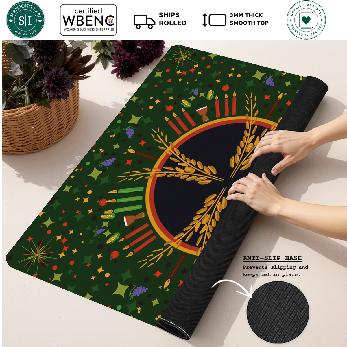 Harvest Moon Rising mahjong mat — Rolled Mat Feature Image