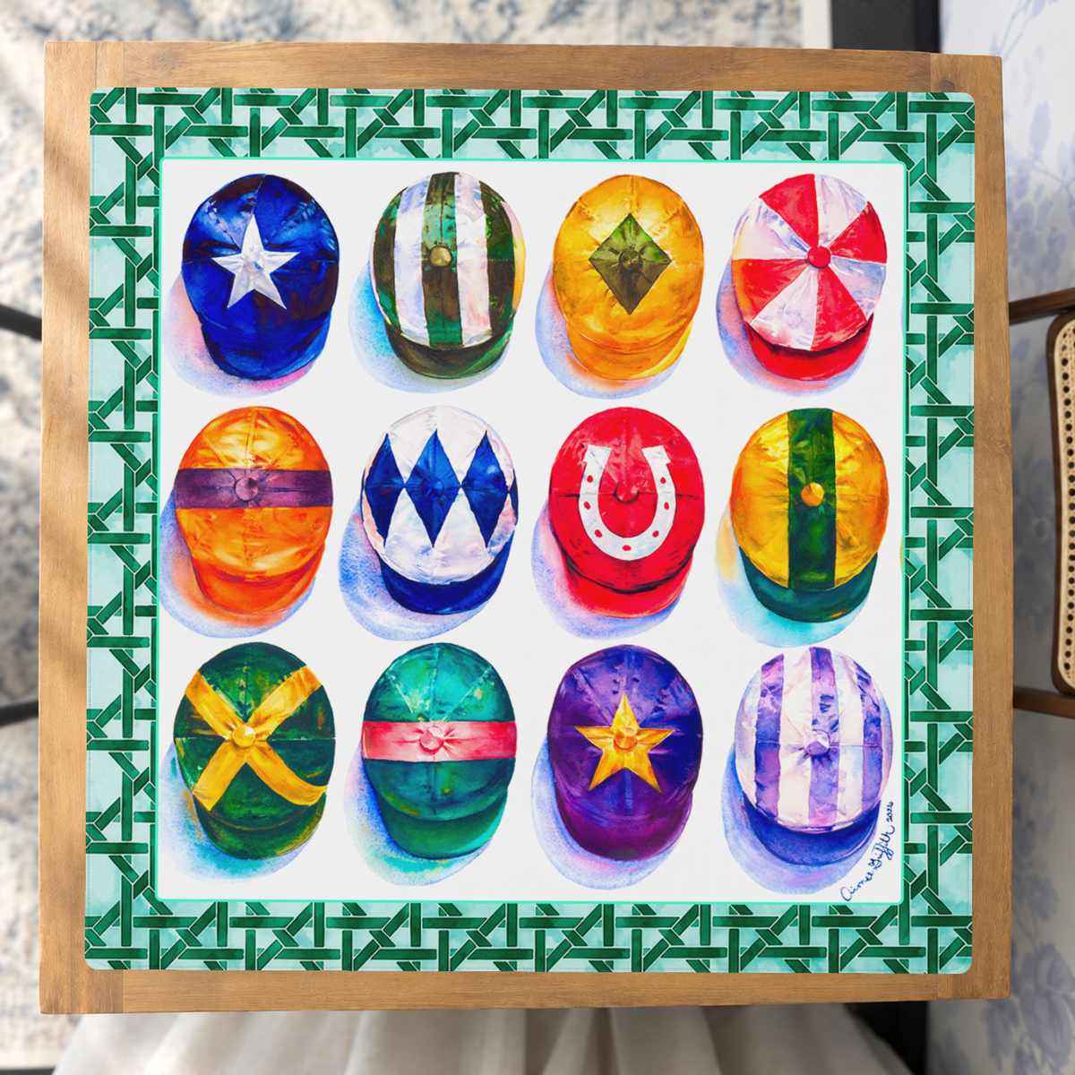 Hats Off mahjong mat — Studio Overhead