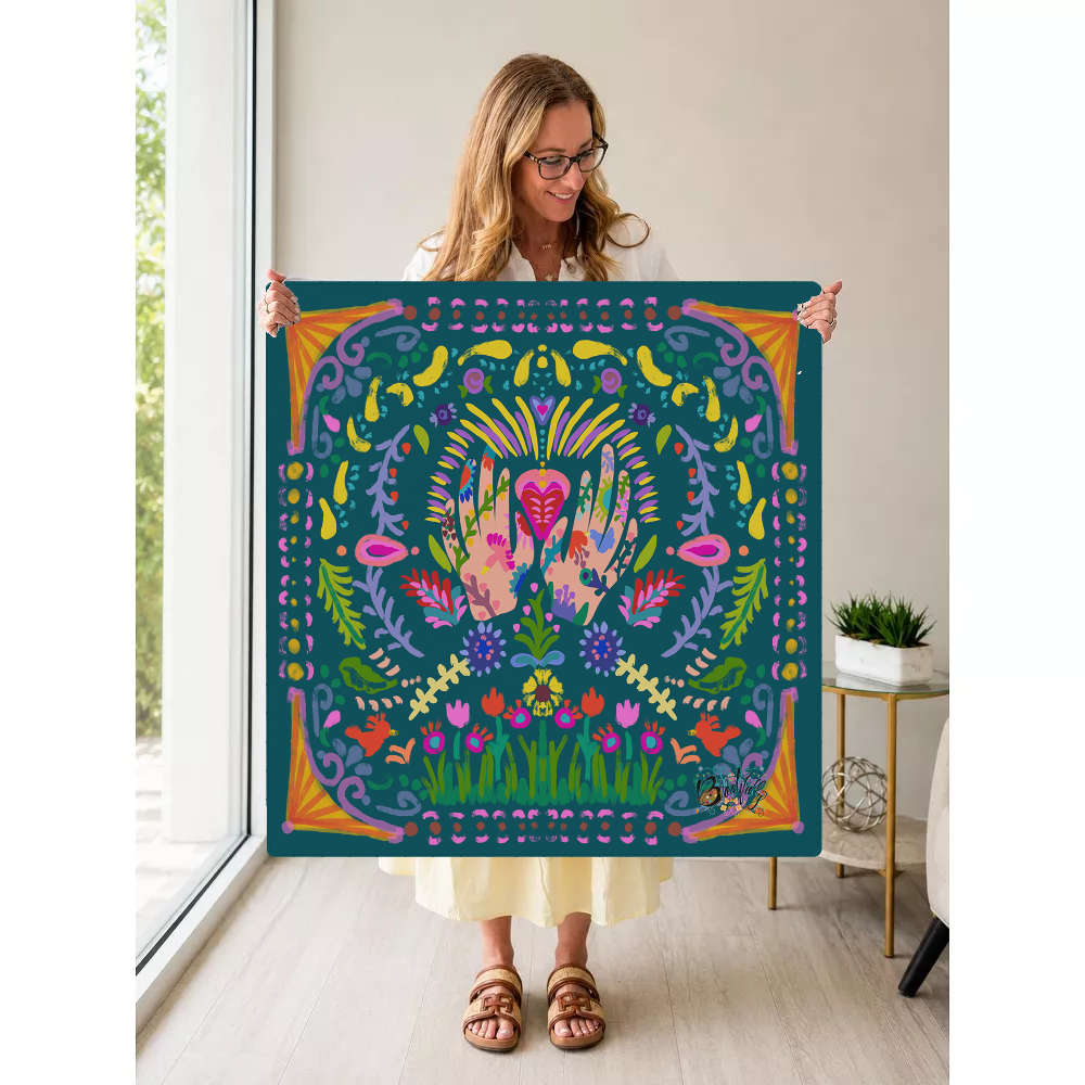 Heart in Full Bloom mahjong mat — Held Mat Portrait
