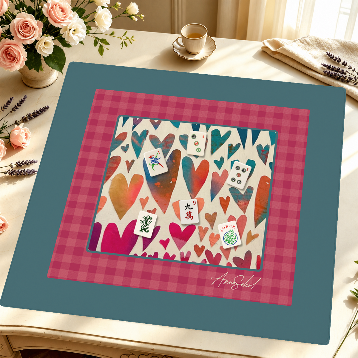 Heart of the Game mahjong mat — Styled Tile Table