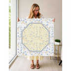 Heirloom Bloom | Blue mahjong mat — Held Mat Portrait