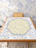 Heirloom Bloom | Blue mahjong mat — Studio Table Angle
