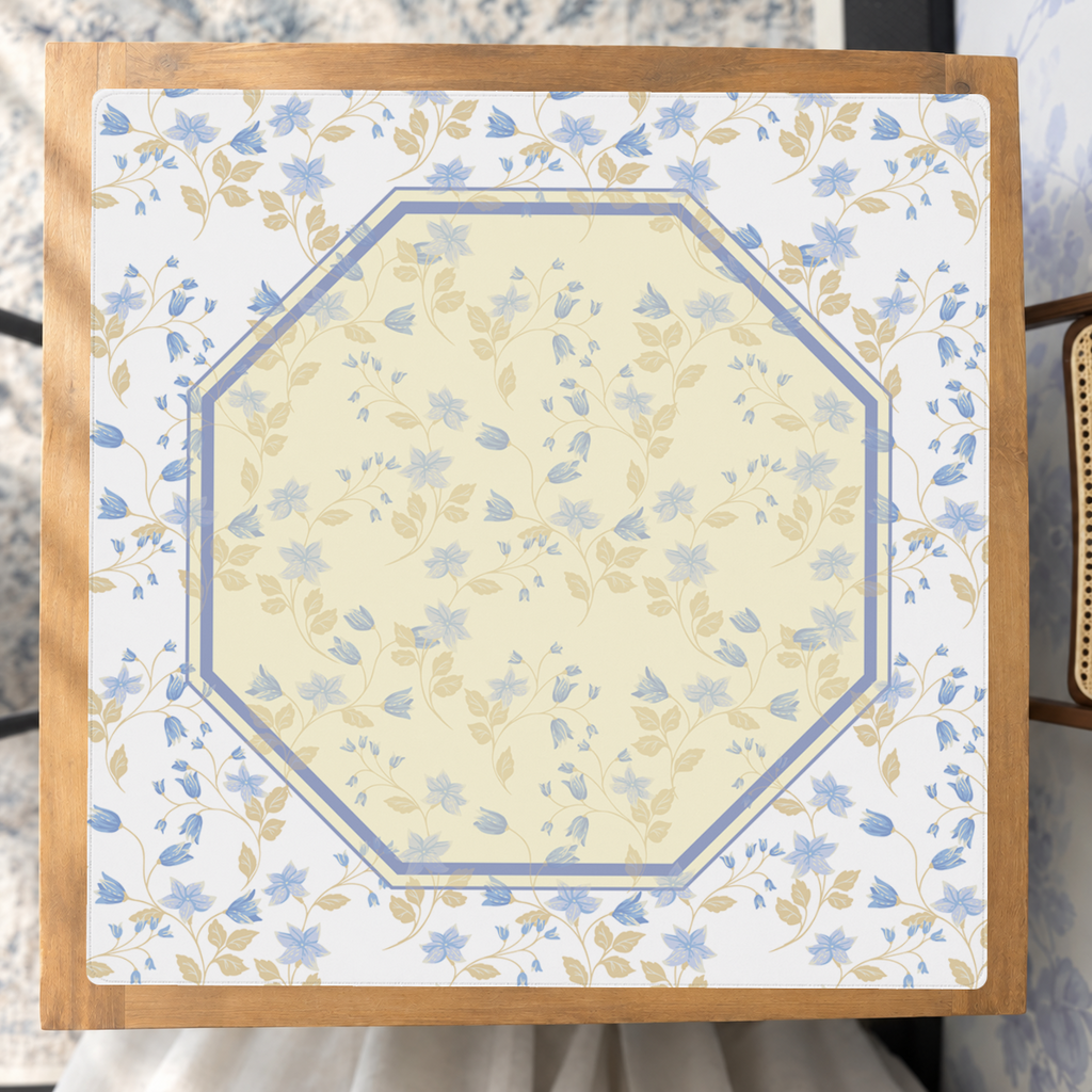 Heirloom Bloom | Blue mahjong mat — Studio Overhead