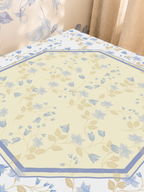 Heirloom Bloom | Blue mahjong mat — Sunlit Close-up
