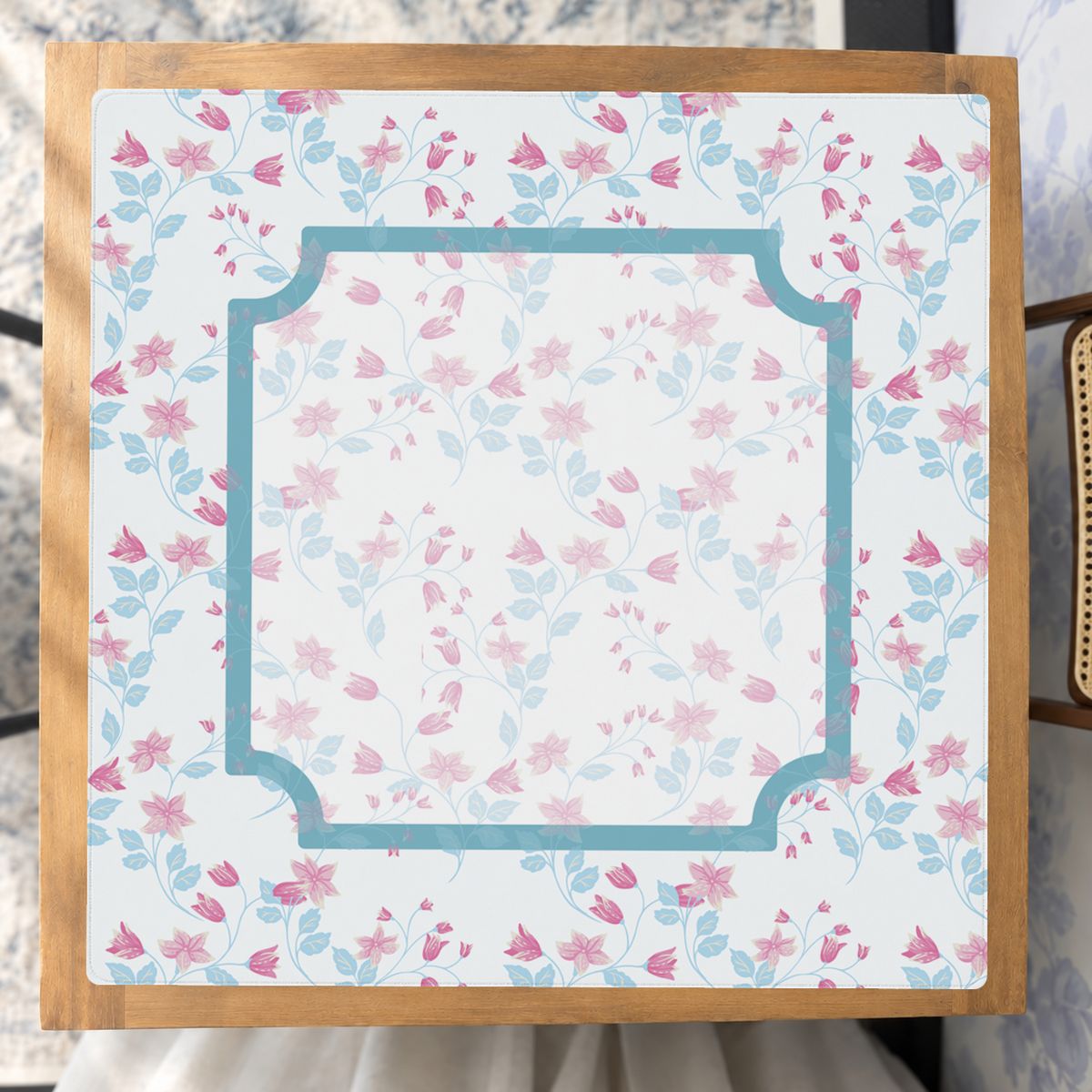 Heirloom Bloom | Pink mahjong mat — Studio Overhead