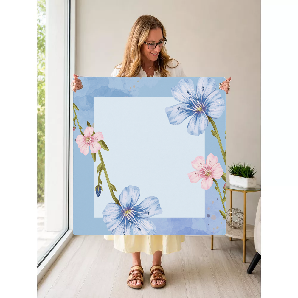 Hello Gorgeous |  Blue mahjong mat — Held Mat Portrait
