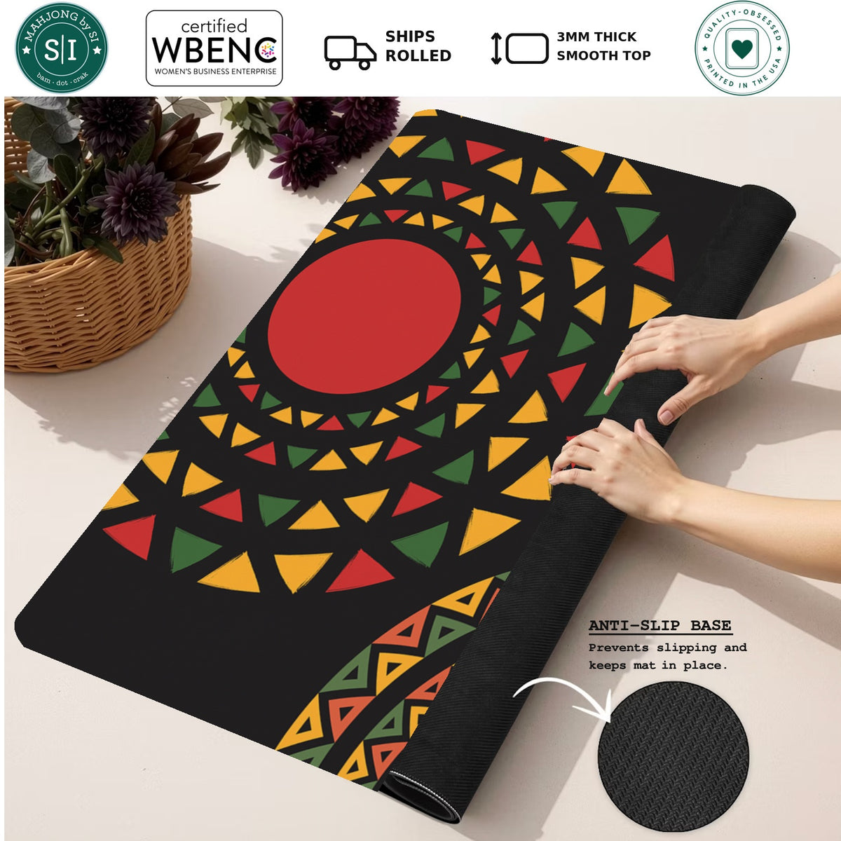 Mahjong by SI™ Heritage in Motion Mahjong Mat — Rolled Mat Feature Image [rolled-feature-square]