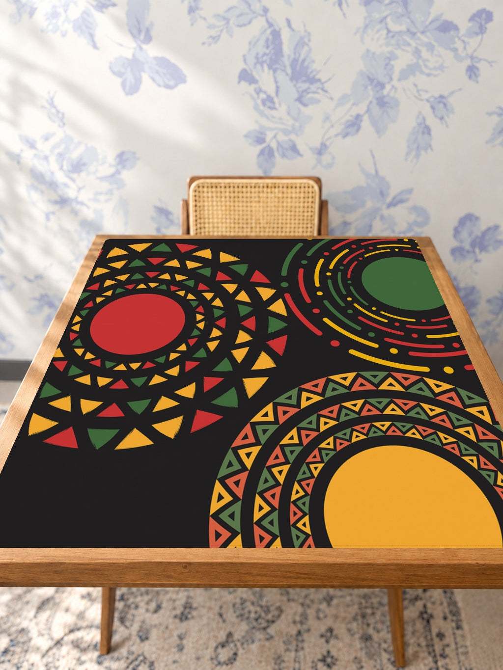 Mahjong by SI™ Heritage in Motion Mahjong Mat — Studio Table Angle [studio-angle-square]