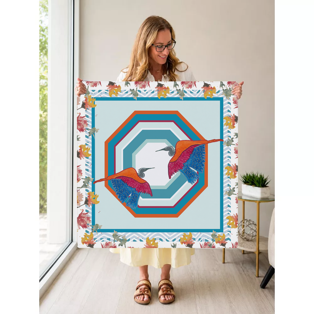 Heron Say Never mahjong mat — Held Mat Portrait