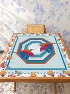 Heron Say Never mahjong mat — Studio Table Angle