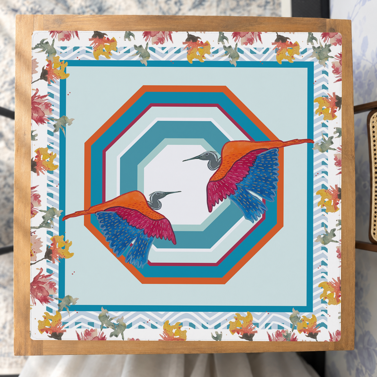 Heron Say Never mahjong mat — Studio Overhead