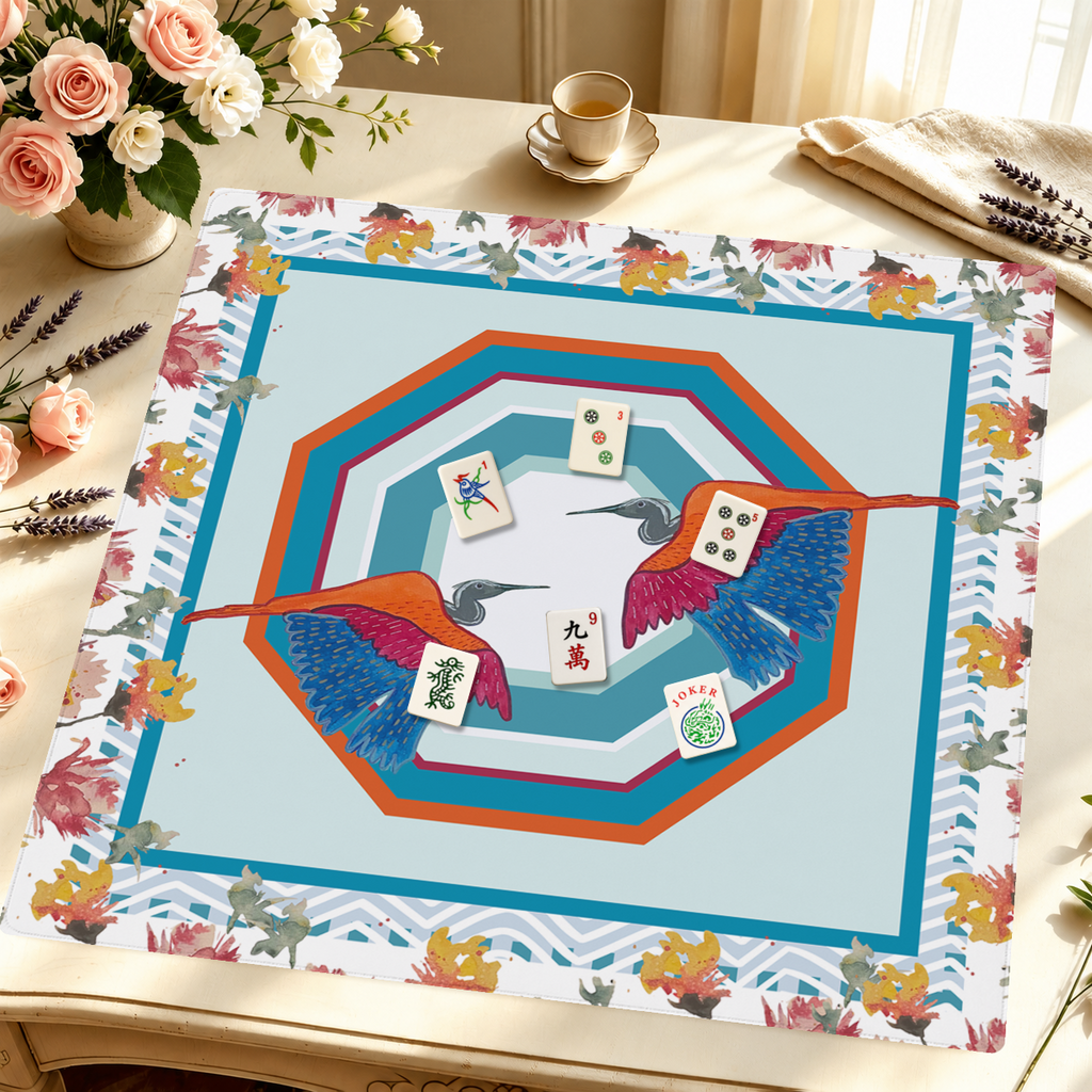 Heron Say Never mahjong mat — Styled Tile Table
