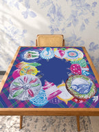 Holiday Bazaar Mahjong Mat — Studio Table Angle [studio-angle-square]