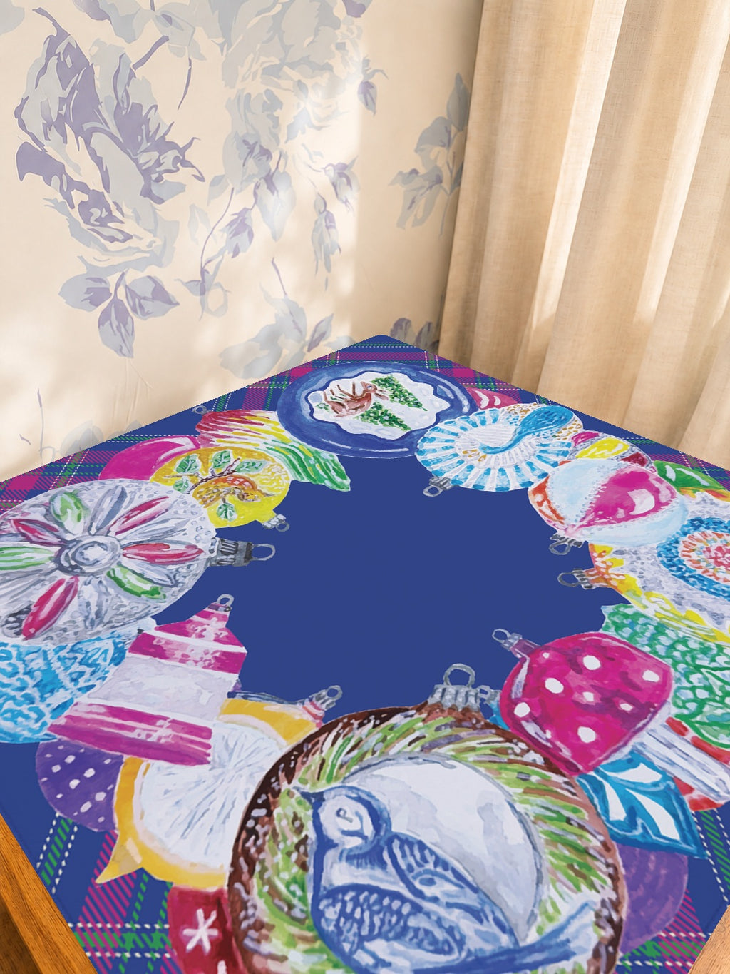Holiday Bazaar Mahjong Mat — Sunlit Detail [studio-detail-square]