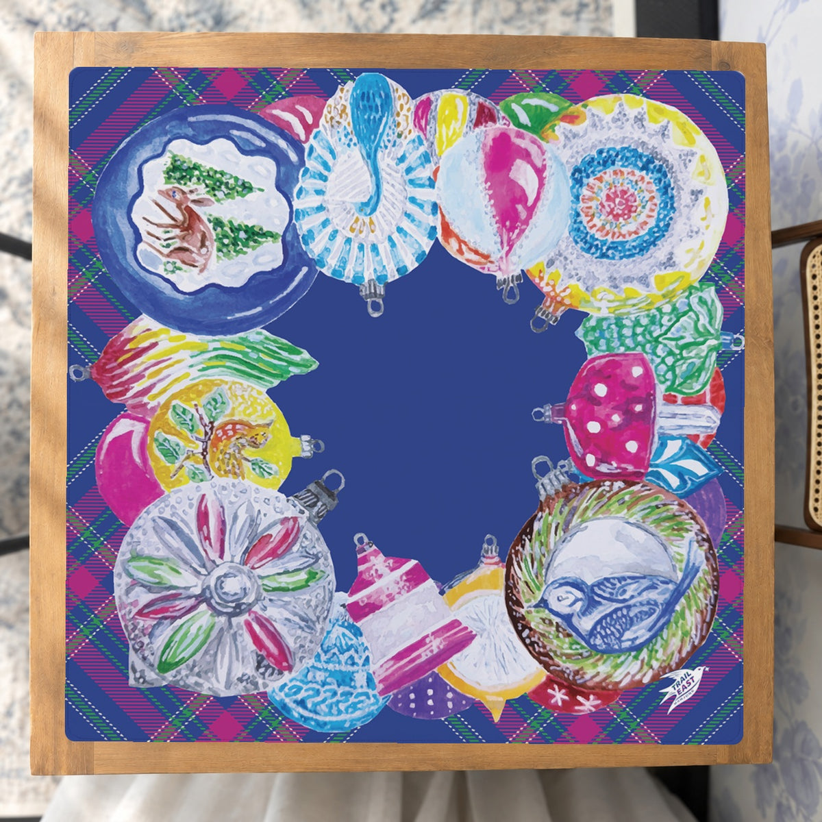 Holiday Bazaar Mahjong Mat — Studio Overhead [studio-overhead-square]
