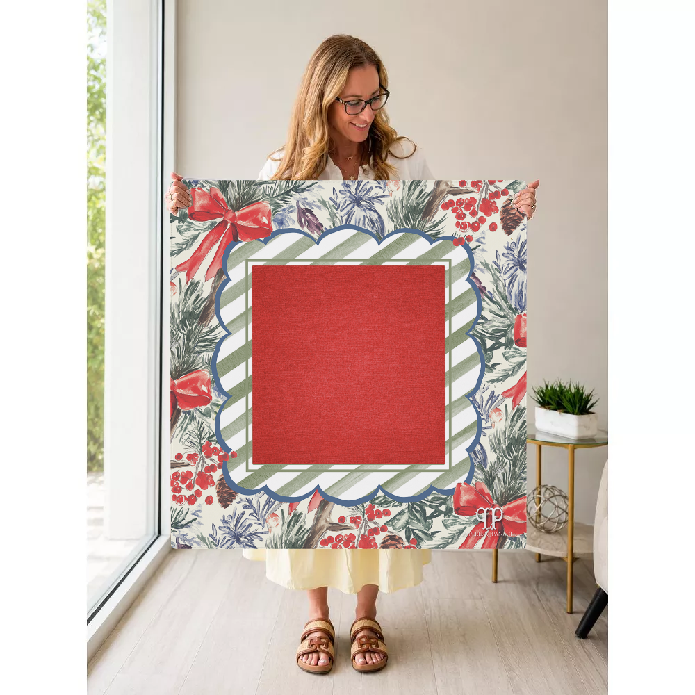 Holly Berry Lane mahjong mat — Held Mat Portrait