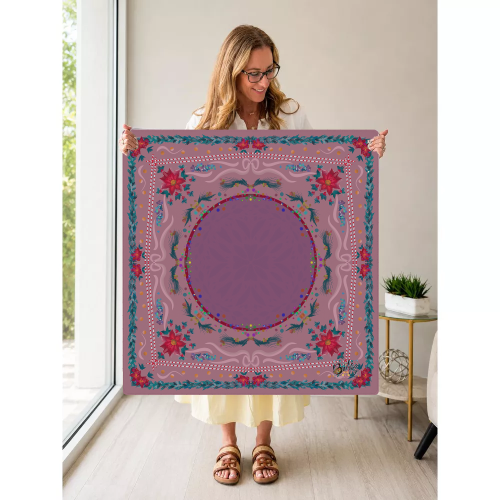 Holly Jolly Tiles mahjong mat — Held Mat Portrait