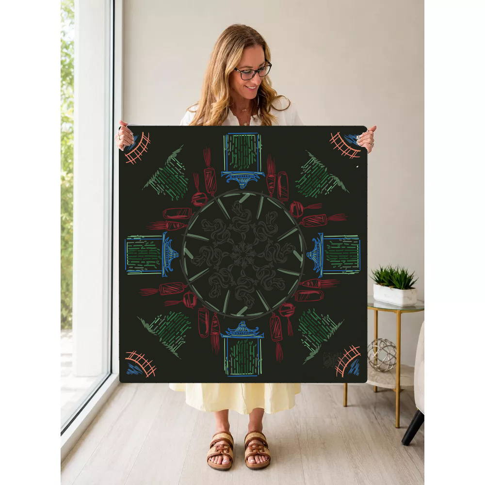 House of Red Lanterns mahjong mat — Held Mat Portrait