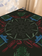 House of Red Lanterns mahjong mat — Sunlit Close-up