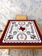 Howdy Y'all Texas Charm mahjong mat — Studio Table Angle
