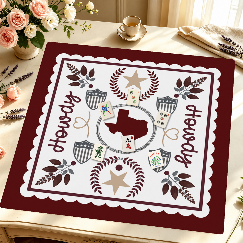 Howdy Y'all Texas Charm mahjong mat — Styled Tile Table