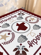 Howdy Y'all Texas Charm mahjong mat — Sunlit Close-up