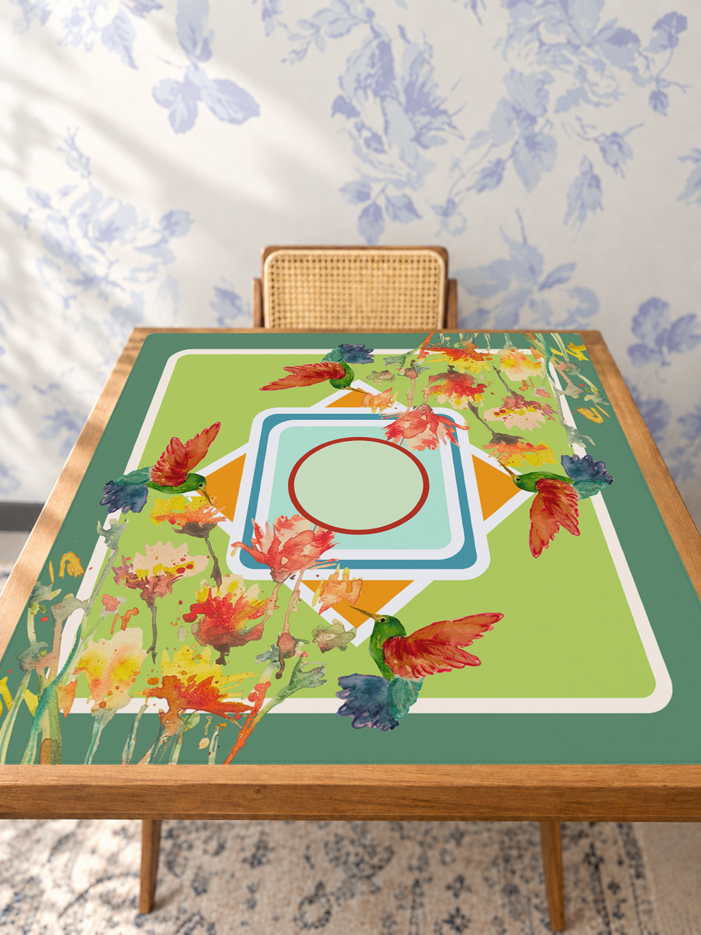 Hum Along the Way mahjong mat — Studio Table Angle