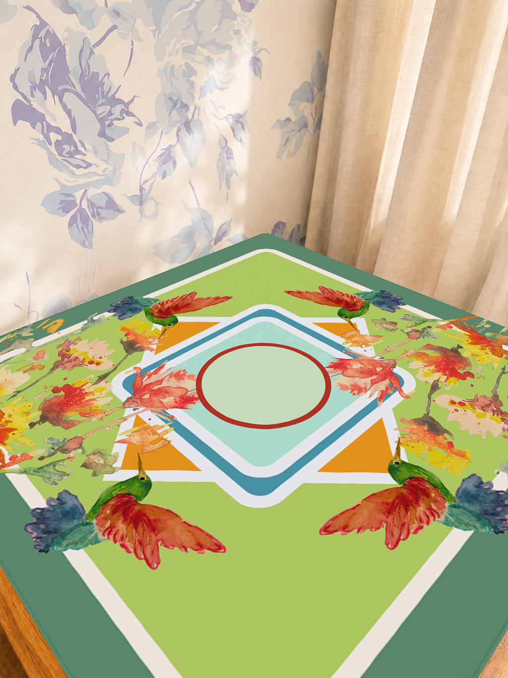 Hum Along the Way mahjong mat — Sunlit Detail