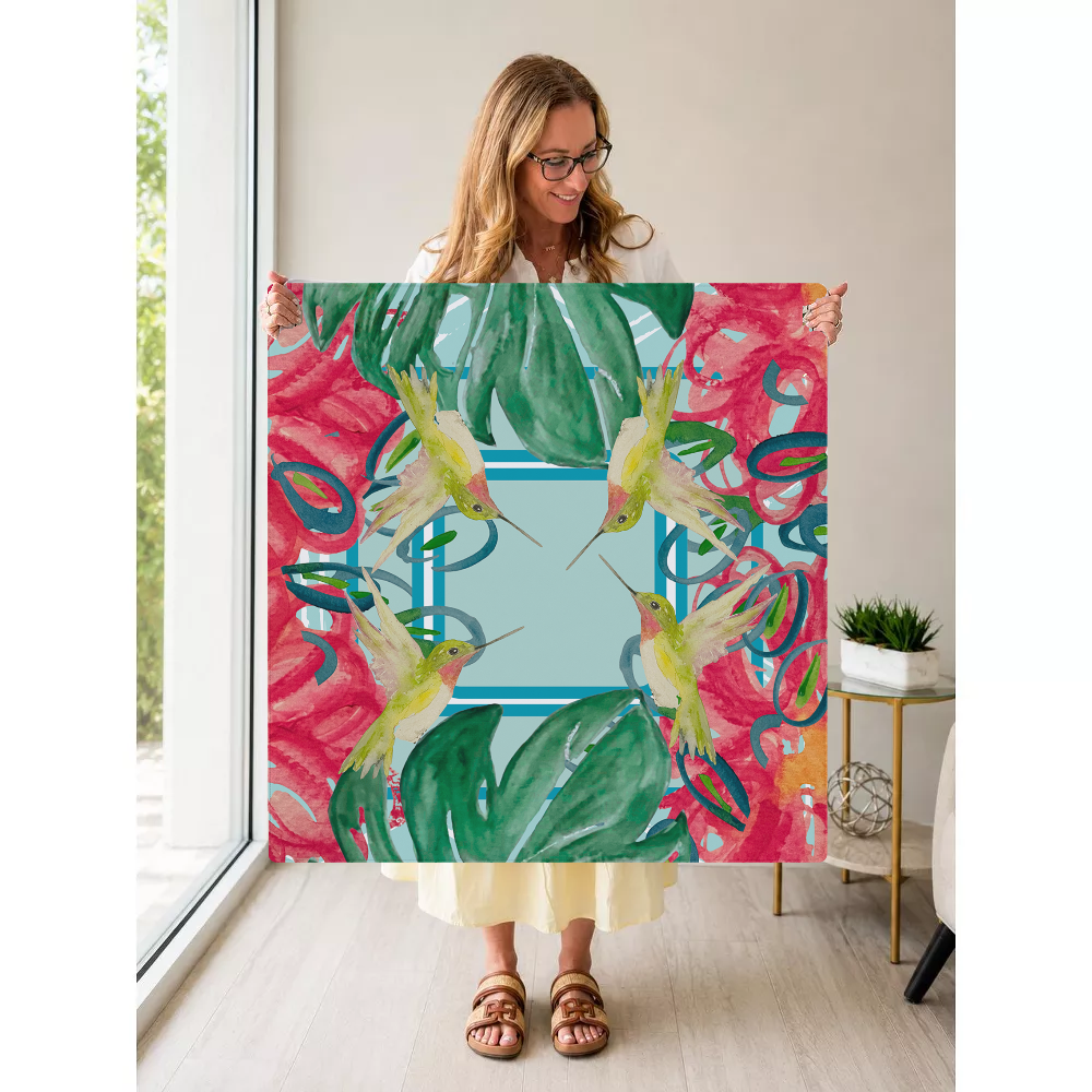 Hummingbird Haven mahjong mat — Held Mat Portrait