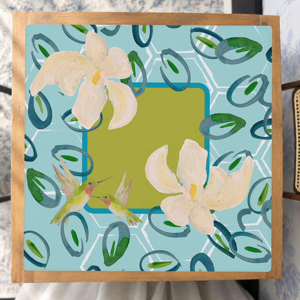 Hummingbird Hustle mahjong mat — Studio Overhead