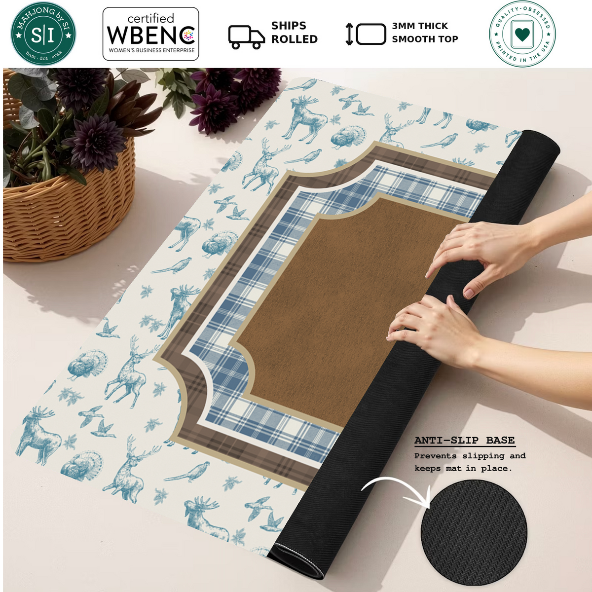 Hunting Season mahjong mat — Rolled Mat Feature Image