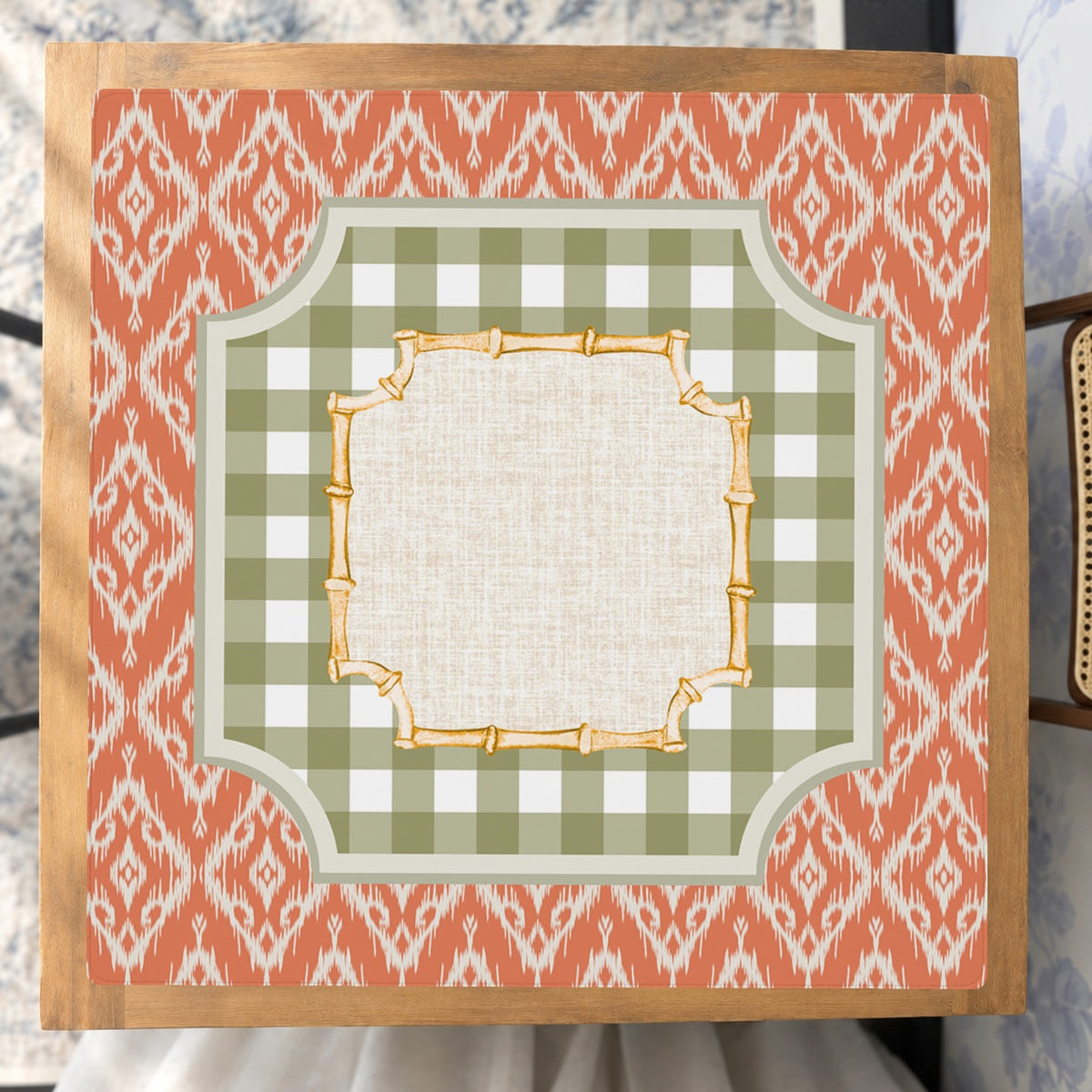 Mahjong by SI™ Ikat Society Mahjong Mat — Studio Overhead [studio-overhead-square]